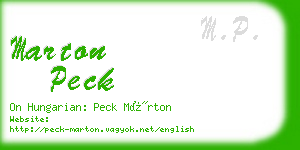 marton peck business card
